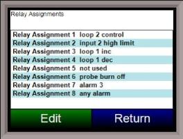 9120 Screen - Relay Assignments 2